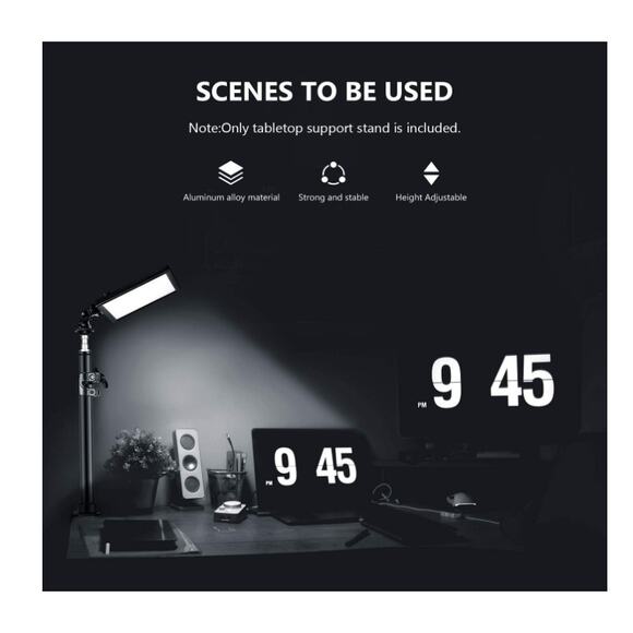 Tabletop Light/Clip Stand w/ 1/4 inch Screw for Ring Light 12.5-20.6 inches - Picture 6 of 12